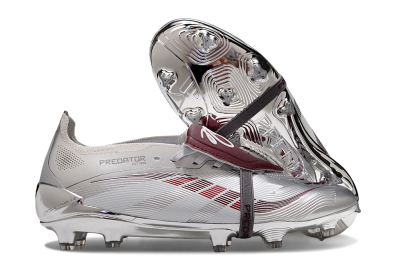 Adidas Predator 25 Elite Foldover Tongue FG Football Boots - Silver/Red/White