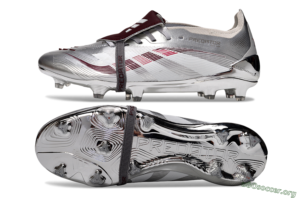 Adidas Predator 25 Elite Foldover Tongue FG Football Boots - Silver/Red/White 1