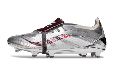 Adidas Predator 25 Elite Foldover Tongue FG Football Boots - Silver/Red/White