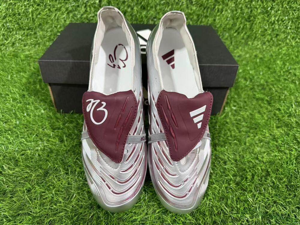 Adidas Predator 25 Elite Foldover Tongue FG Football Boots - Silver/Red/White