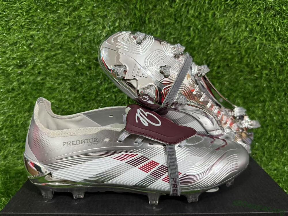 Adidas Predator 25 Elite Foldover Tongue FG Football Boots - Silver/Red/White