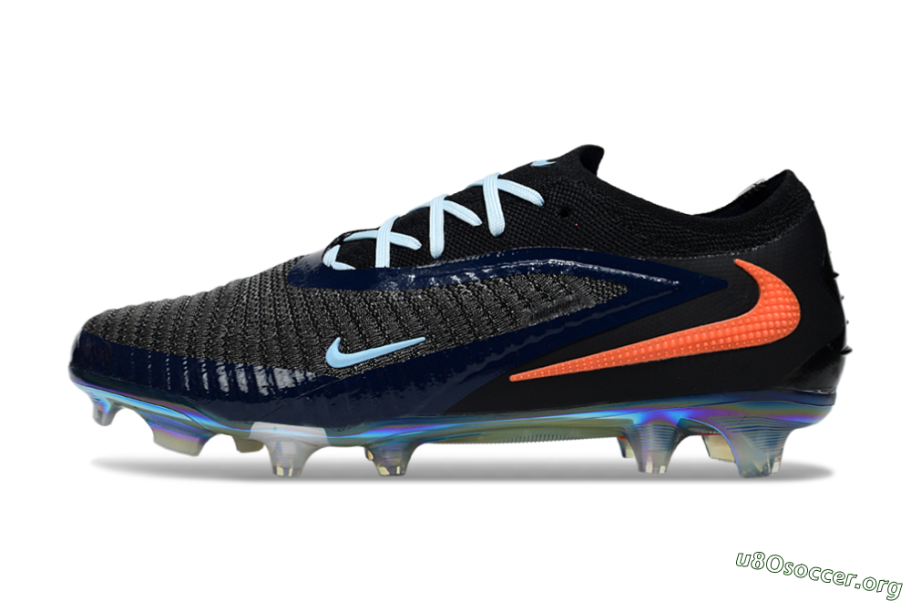 Nike Phantom 6 Low Elite FG Football Boots - Black/Blue/Red 3