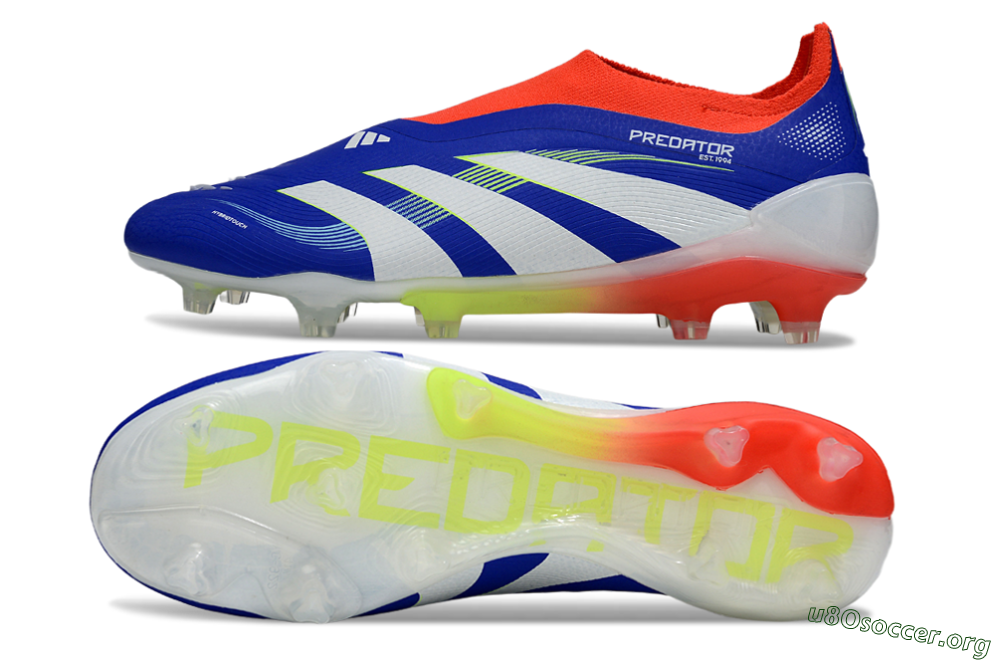 Adidas Predator 25 Elite Laceless FG Football Boots - Blue/White/Red 1