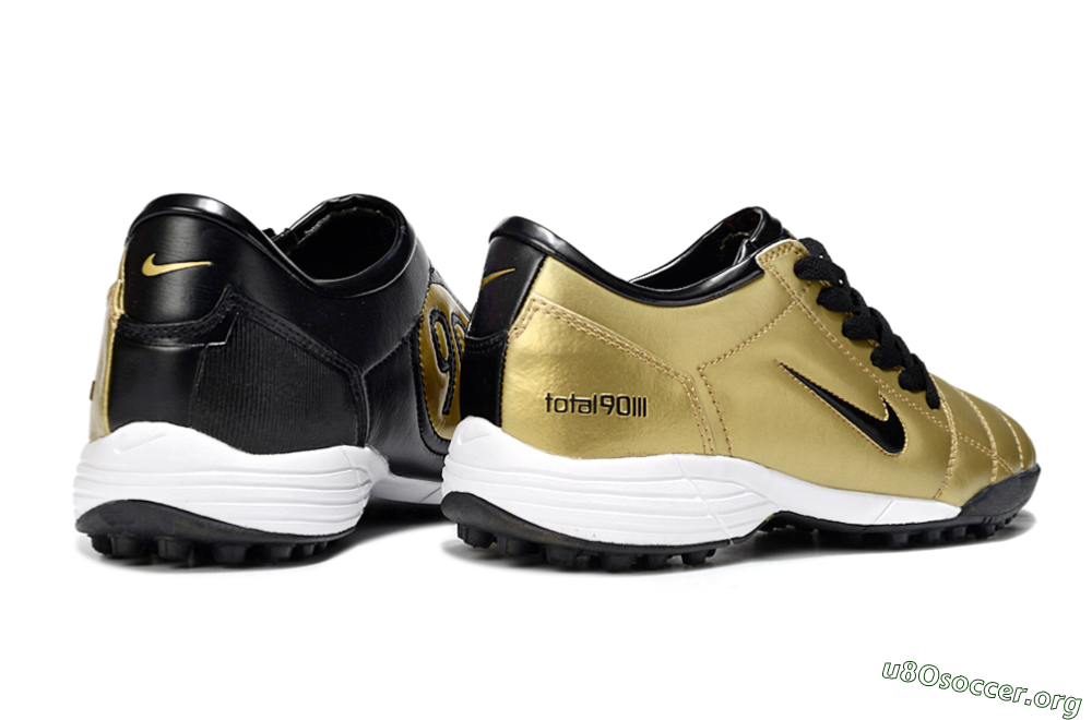 Nike Total 90 III TF Football Shoes - Gold/Black/White 6