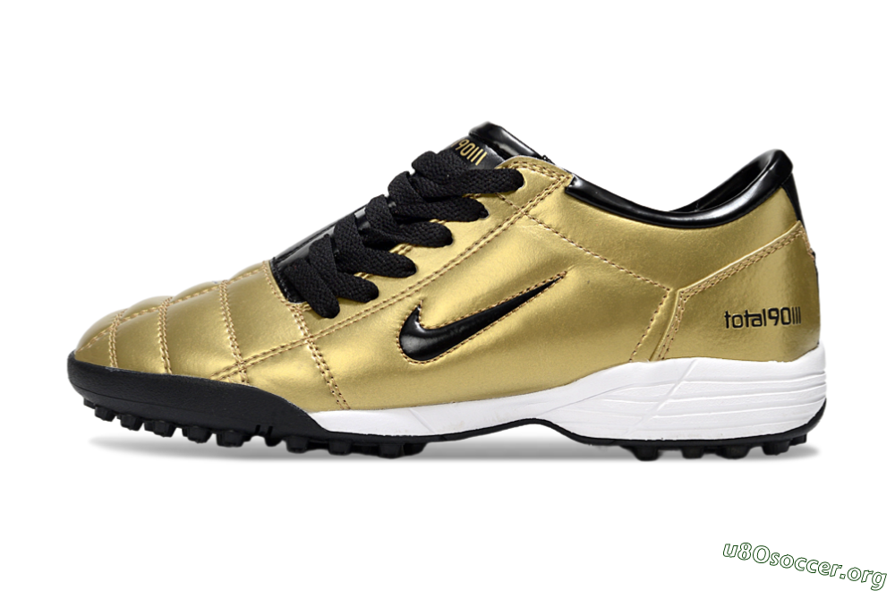 Nike Total 90 III TF Football Shoes - Gold/Black/White 3