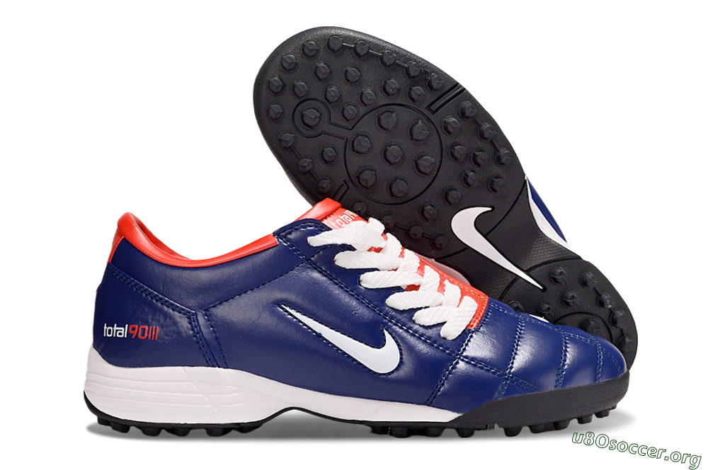 Nike Total 90 III TF Football Shoes - Blue/White/Red 2