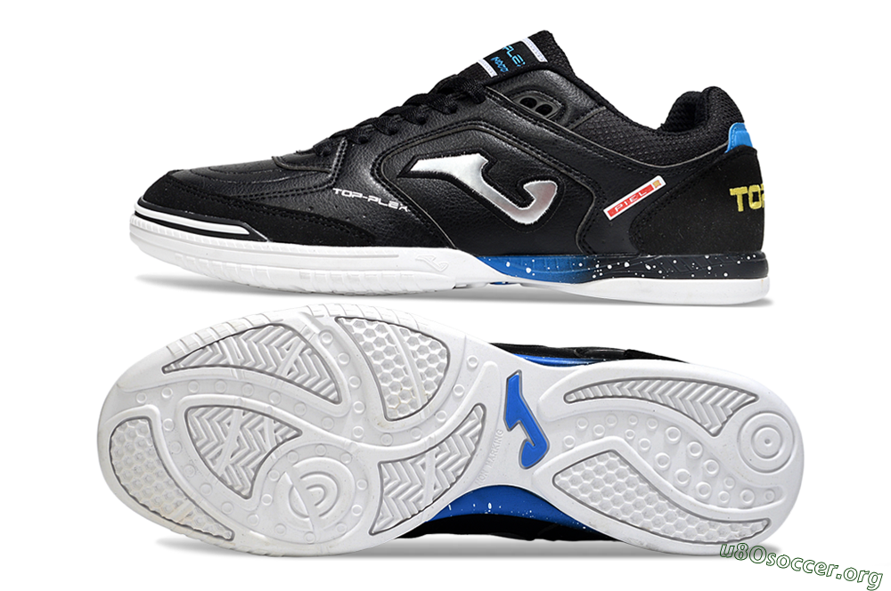 Joma Top Flex IC Football Shoes - Black/Silver/Blue 1