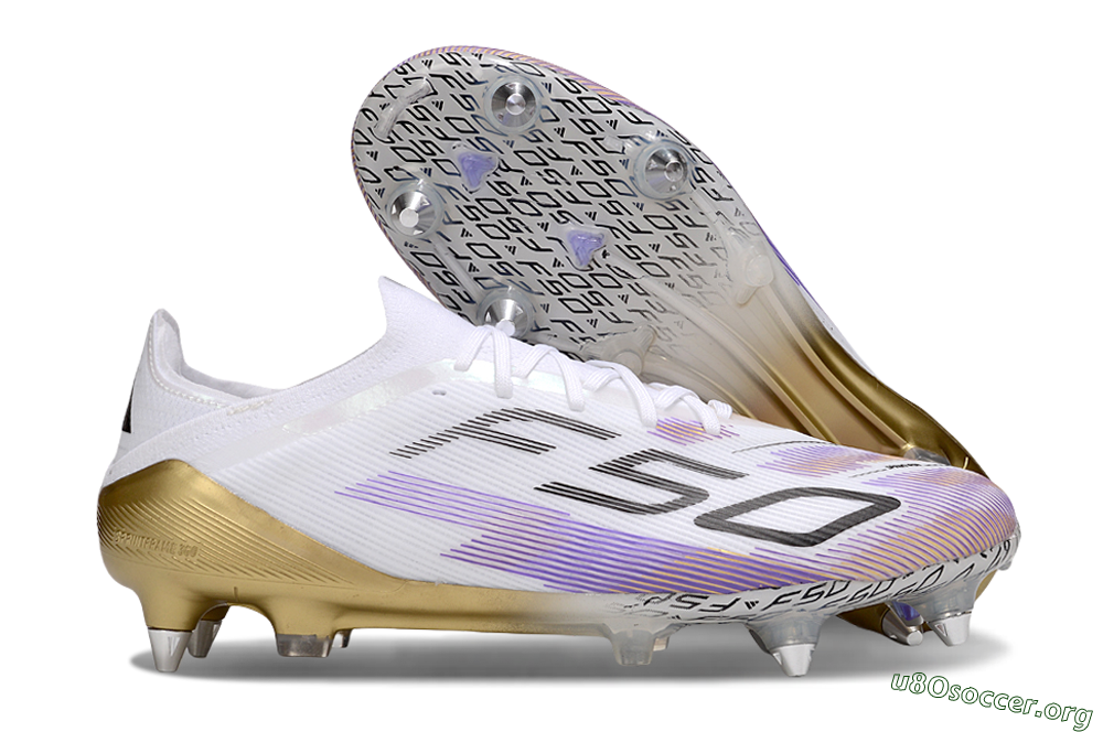 Adidas F50 Elite SG Football Boots - White/Purple/Black 2