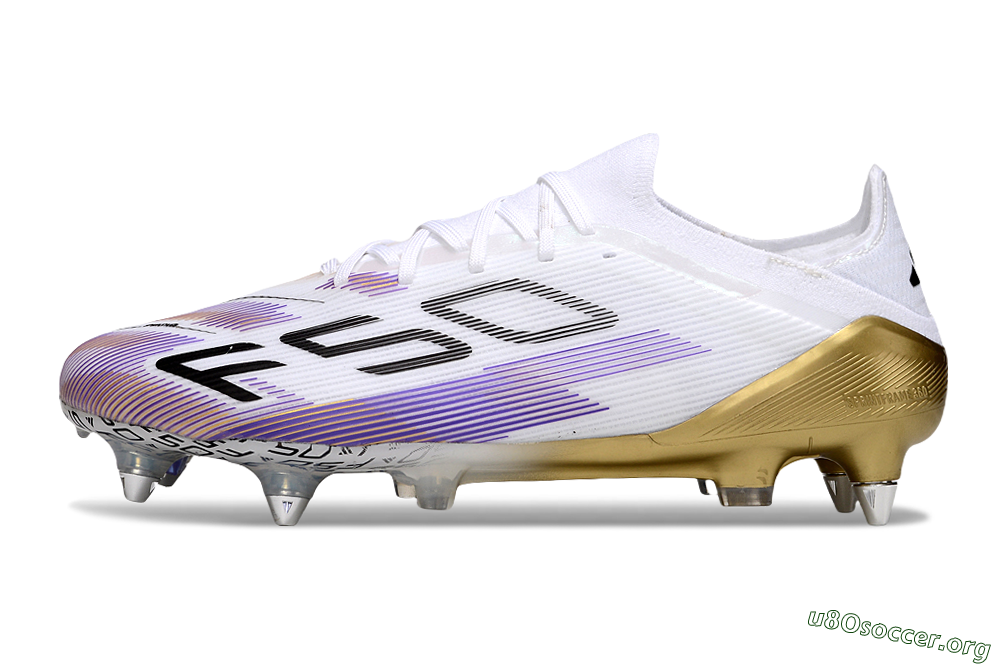 Adidas F50 Elite SG Football Boots - White/Purple/Black 3