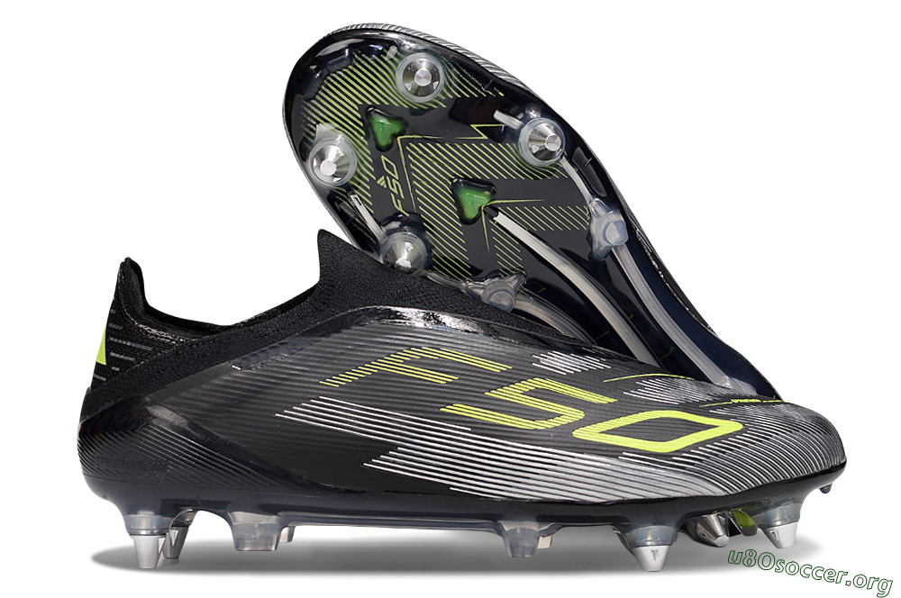 Adidas F50 Elite Laceless SG Football Boots - Black/Yellow/Silver 2