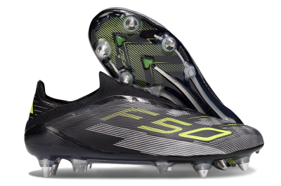 Adidas F50 Elite Laceless SG Football Boots - Black/Yellow/Silver