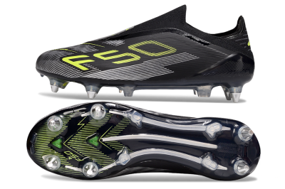Adidas F50 Elite Laceless SG Football Boots - Black/Yellow/Silver