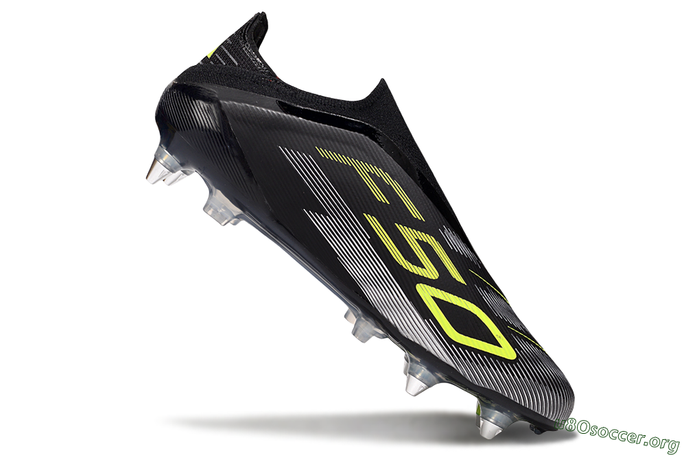 Adidas F50 Elite Laceless SG Football Boots - Black/Yellow/Silver 4