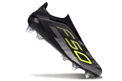 Adidas F50 Elite Laceless SG Football Boots - Black/Yellow/Silver