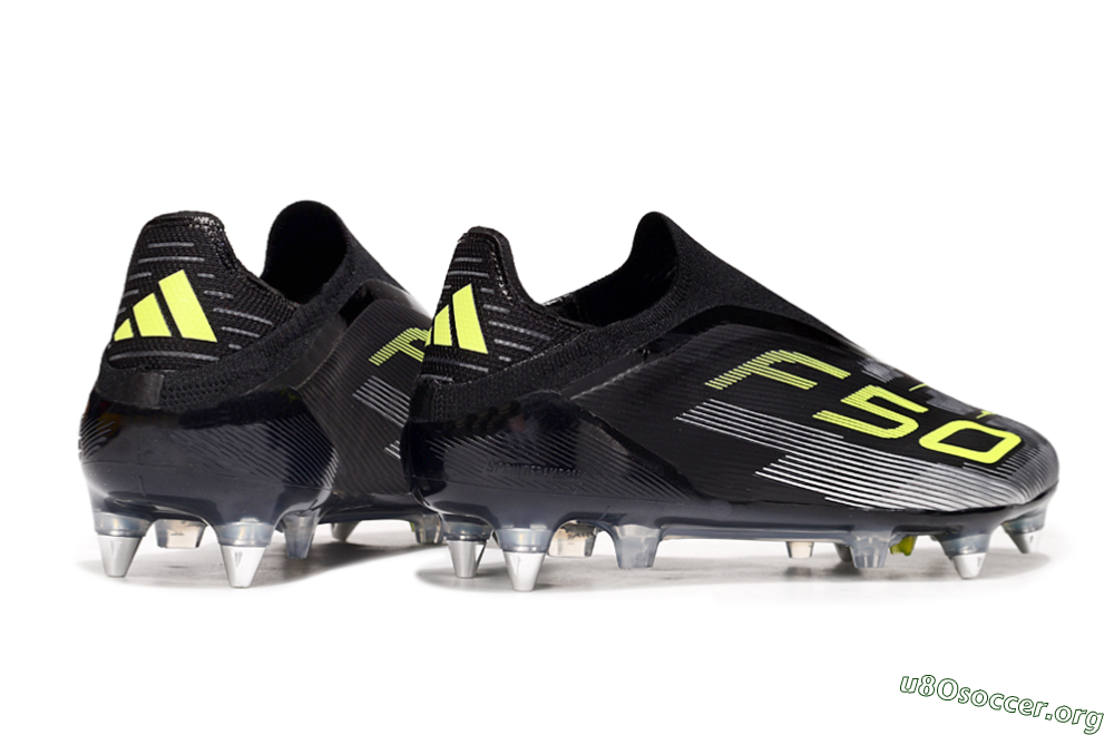 Adidas F50 Elite Laceless SG Football Boots - Black/Yellow/Silver 6
