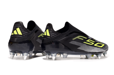 Adidas F50 Elite Laceless SG Football Boots - Black/Yellow/Silver