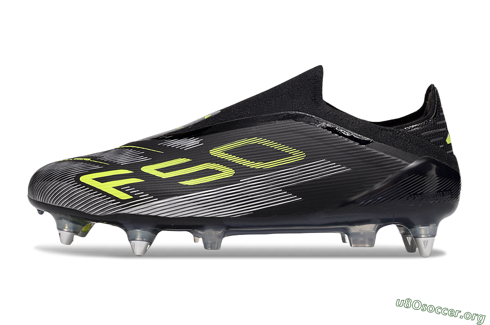 Adidas F50 Elite Laceless SG Football Boots - Black/Yellow/Silver 3