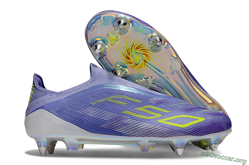 Adidas F50 Elite Laceless SG Football Boots - Purple/Yellow/Silver 2