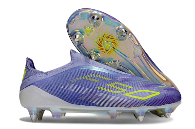 Adidas F50 Elite Laceless SG Football Boots - Purple/Yellow/Silver