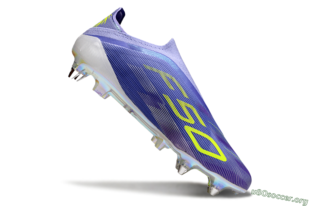 Adidas F50 Elite Laceless SG Football Boots - Purple/Yellow/Silver 4