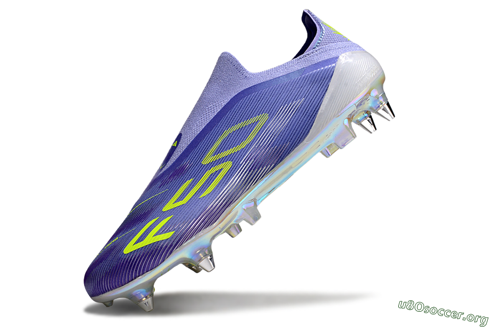 Adidas F50 Elite Laceless SG Football Boots - Purple/Yellow/Silver 5