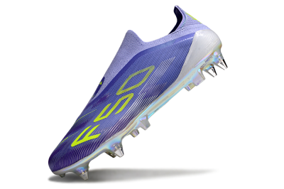 Adidas F50 Elite Laceless SG Football Boots - Purple/Yellow/Silver