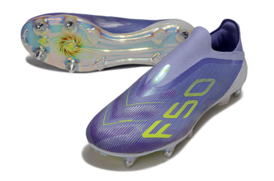 Adidas F50 Elite Laceless SG Football Boots - Purple/Yellow/Silver