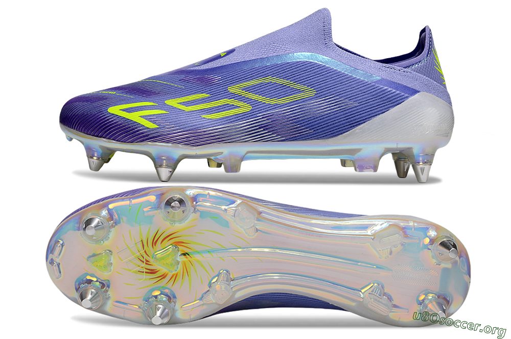 Adidas F50 Elite Laceless SG Football Boots - Purple/Yellow/Silver 1