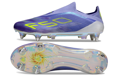 Adidas F50 Elite Laceless SG Football Boots - Purple/Yellow/Silver