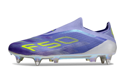 Adidas F50 Elite Laceless SG Football Boots - Purple/Yellow/Silver