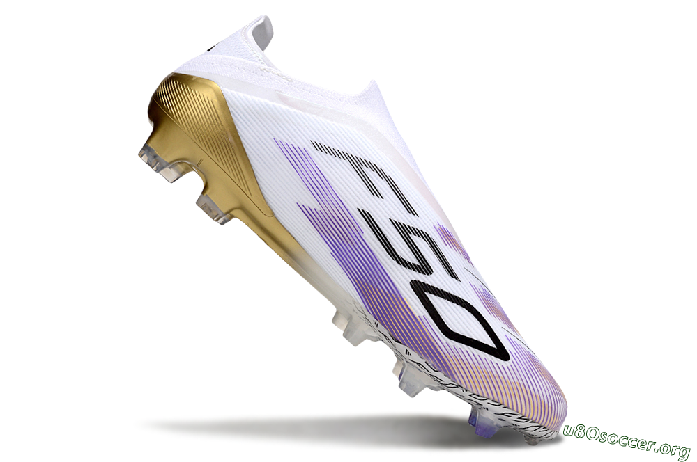 Adidas F50 Elite Laceless FG Football Boots - White/Purple/Black 4