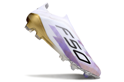 Adidas F50 Elite Laceless FG Football Boots - White/Purple/Black