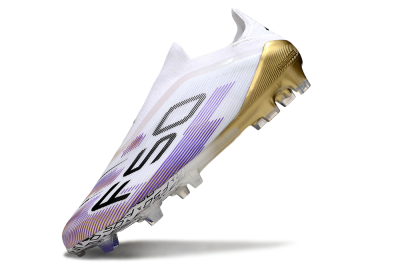 Adidas F50 Elite Laceless FG Football Boots - White/Purple/Black