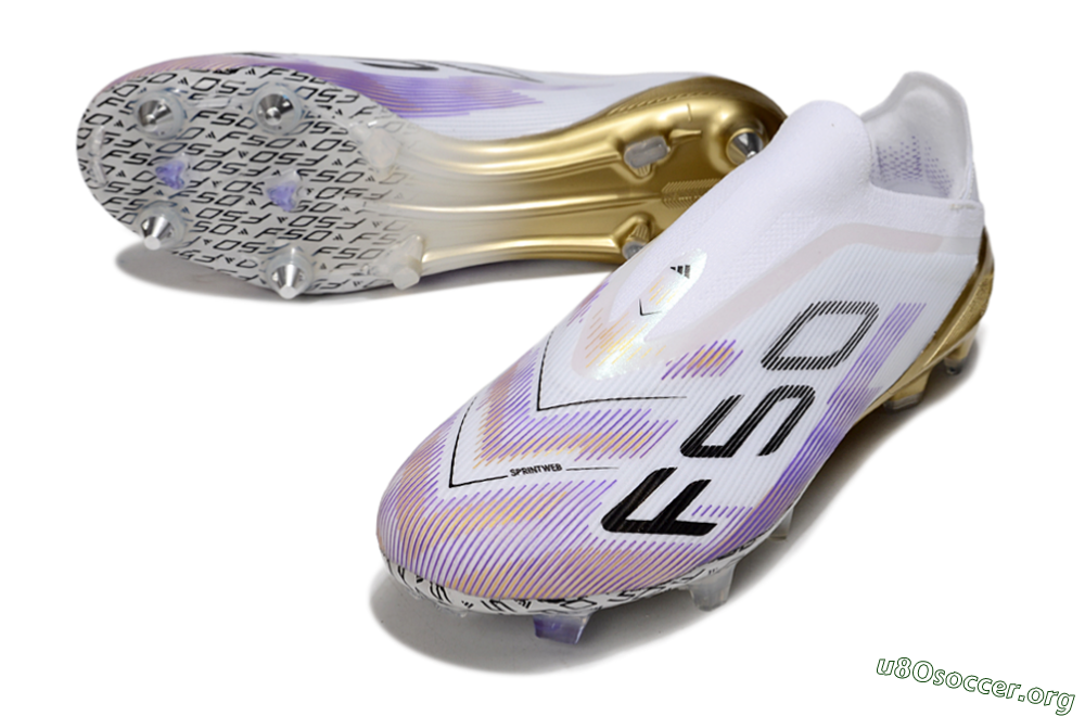 Adidas F50 Elite Laceless FG Football Boots - White/Purple/Black 0