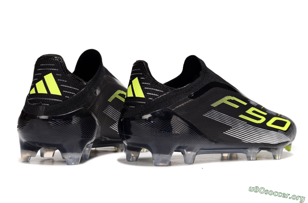 Adidas F50 Elite Laceless FG Football Boots - Black/Yellow/Silver 6