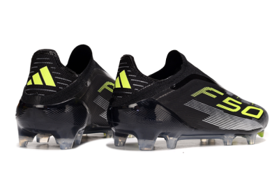 Adidas F50 Elite Laceless FG Football Boots - Black/Yellow/Silver
