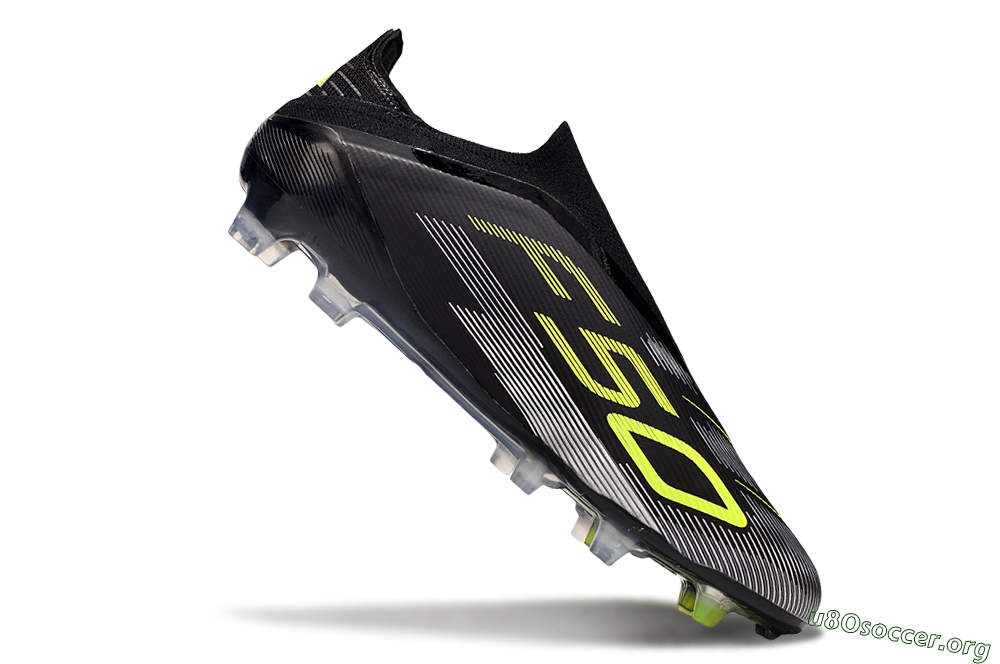 Adidas F50 Elite Laceless FG Football Boots - Black/Yellow/Silver 4