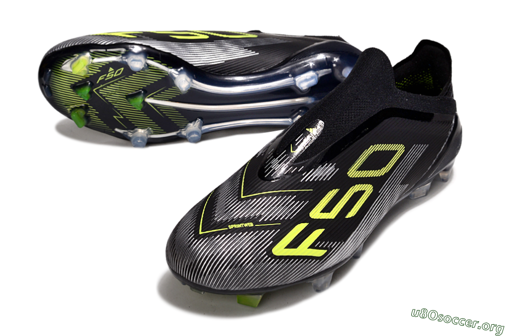 Adidas F50 Elite Laceless FG Football Boots - Black/Yellow/Silver 0