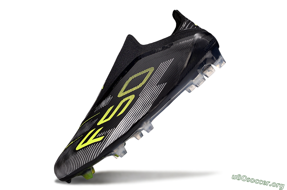 Adidas F50 Elite Laceless FG Football Boots - Black/Yellow/Silver 5