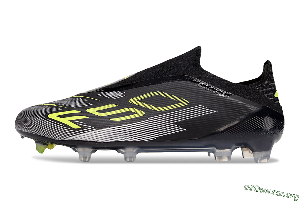 Adidas F50 Elite Laceless FG Football Boots - Black/Yellow/Silver 3