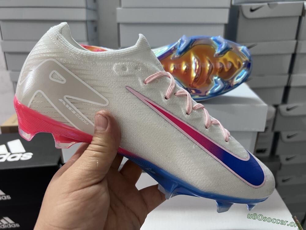 Nike Air Zoom Mercurial Vapor 16 Elite FG Football Boots - White/Blue/Pink