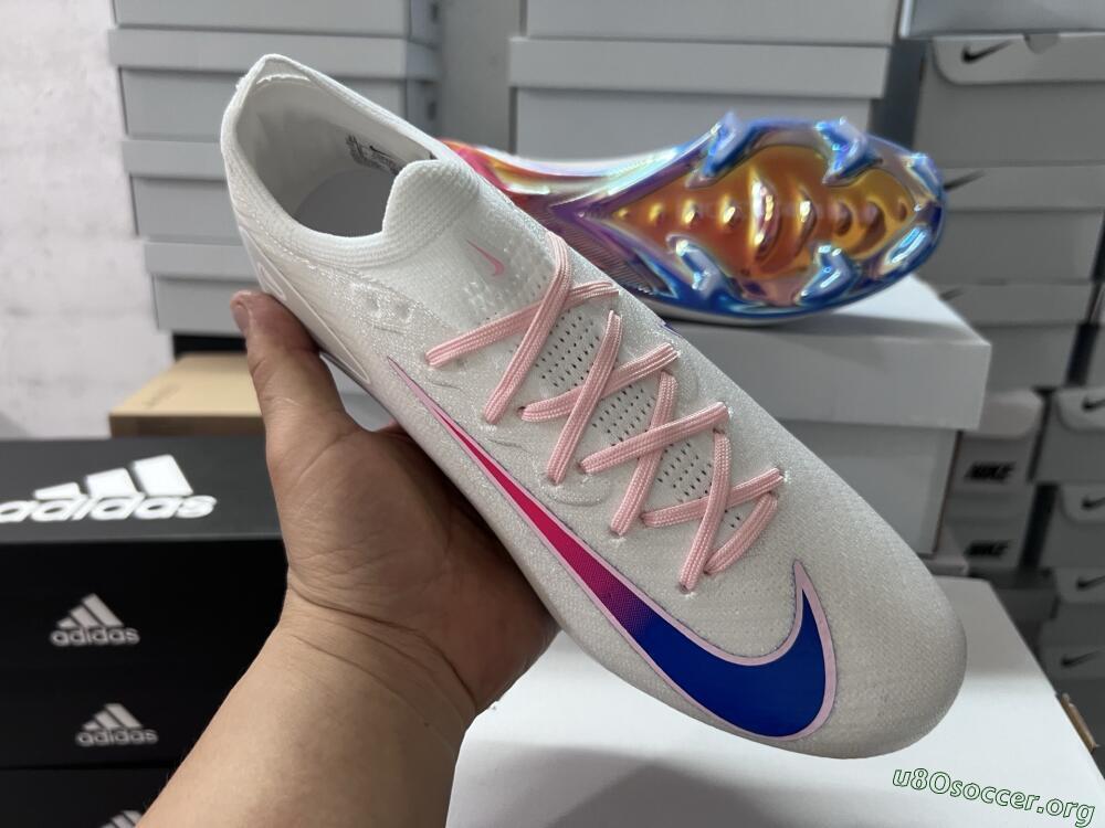 Nike Air Zoom Mercurial Vapor 16 Elite FG Football Boots - White/Blue/Pink