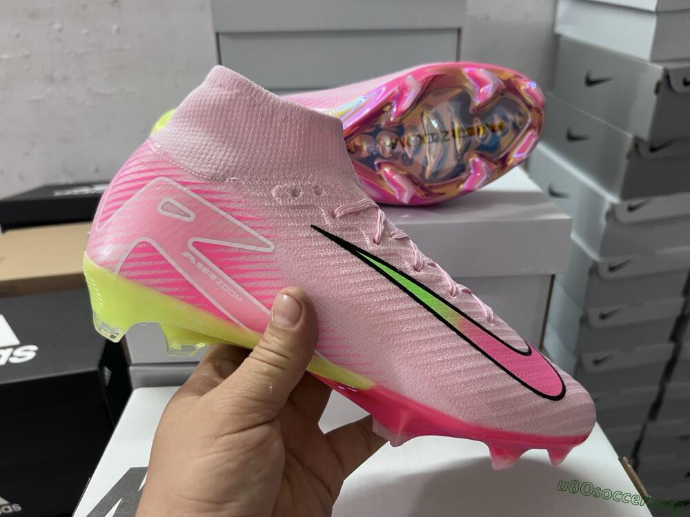 Nike Air Zoom Mercurial Superfly 10 Elite FG Football Boots - Pink/White/Yellow