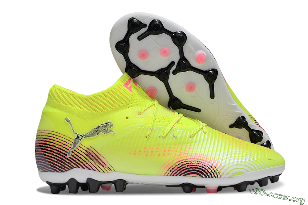 Puma Future 8 Ultimate MG Football Boots - Yellow/Pink/Black 2
