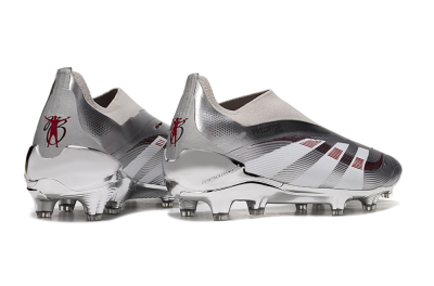 Adidas Predator 25 Elite Laceless FG Football Boots - Silver/Red/Grey