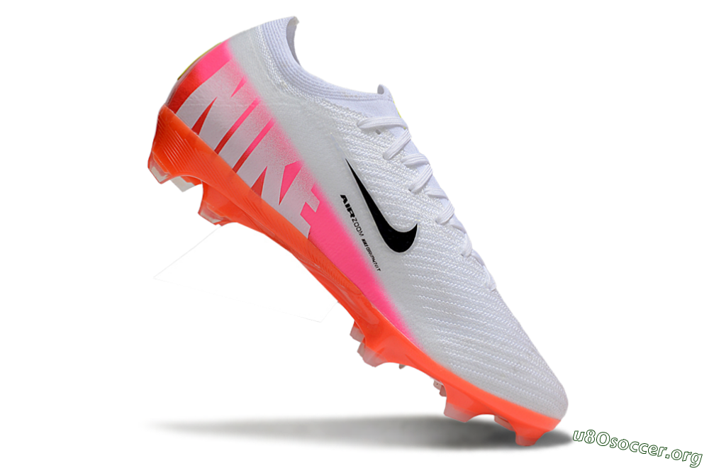 Nike Air Zoom Mercurial Vapor 16 Elite FG Football Boots - White/Black/Pink 4