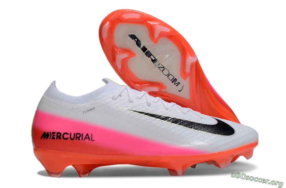 Nike Air Zoom Mercurial Vapor 16 Elite FG Football Boots - White/Black/Pink 2