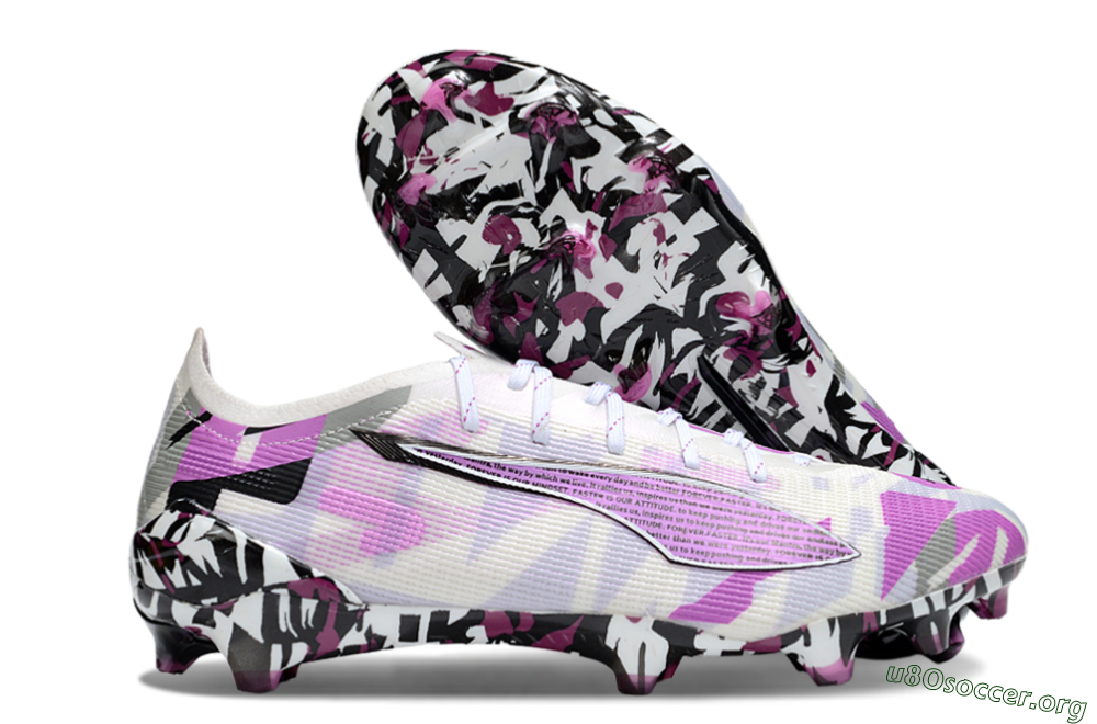 Puma Ultra 5 Ultimate FG Football Boots - White/Purple/Black 2