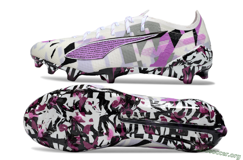 Puma Ultra 5 Ultimate FG Football Boots - White/Purple/Black 1