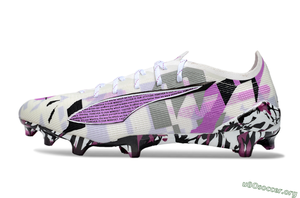 Puma Ultra 5 Ultimate FG Football Boots - White/Purple/Black 3